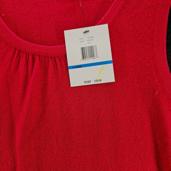 NWT Luxe 360 Womens Tank Top Red Size XL 100% Acrylic Pullover Sleeveless - Picture 11 of 12